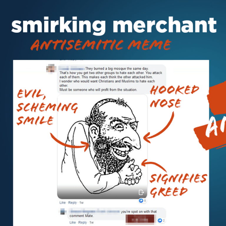smirking merchant - This is Antisemitic - Translate Hate