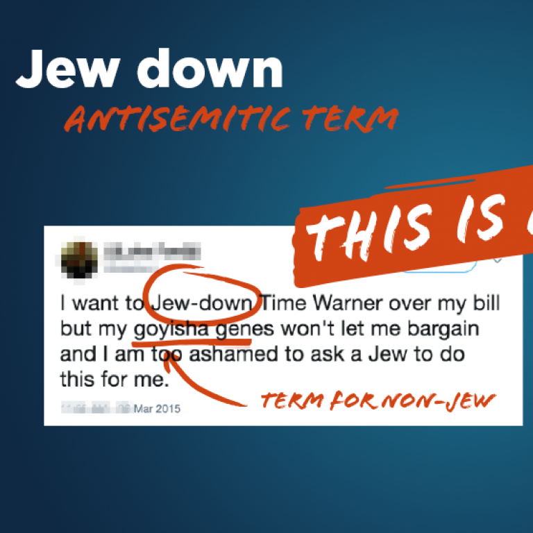 Jew down - This is Antisemitic - Translate Hate