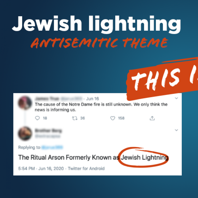 Jewish lightning- This is Antisemitic - Translate Hate