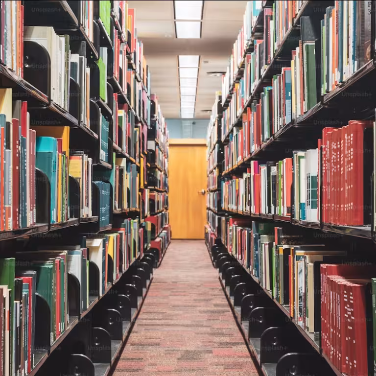 photo of long row of books